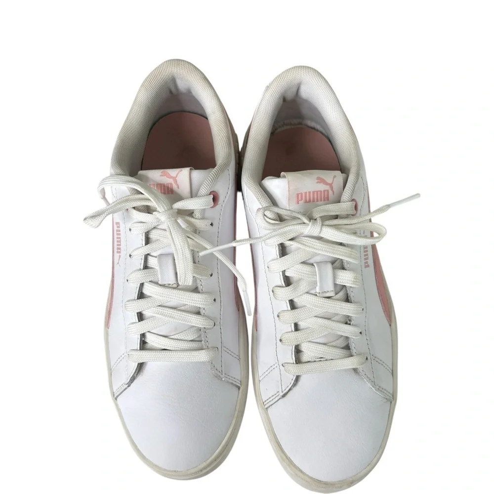 Puma Smash Platform V2 Casual Sneakers Womens Shoe Size 9 White / Pink 373035-05